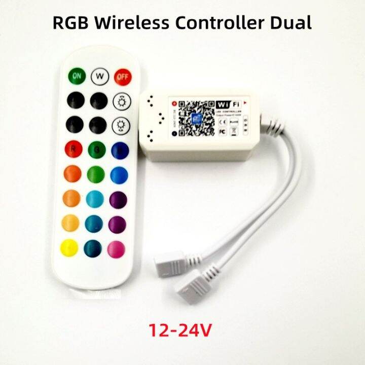 ตัวควบคุมไวไฟแอลซีดีบลูทูธ-rgbw-rgbww-ตัวควบคุม-wifi-led-rgb-12v-24v-dc5v-สำหรับ-ws2812b-5050-2835-ws2811แถบไฟ-led-บ้านเวทมนตร์