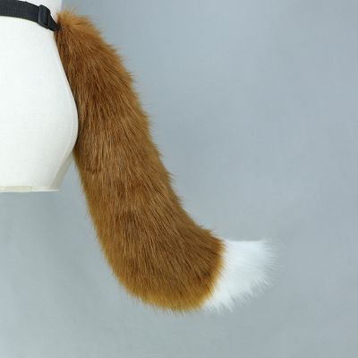 Adjustable Belt Fox Tail Props Fur Furry Cosplay Carnival Party Christmas Anime Accessories Gift Halloween Costume