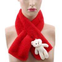 DD Store Animal Bear Shape Womens Winter Faux Fur Fluffy Scarf Scarves Kids Girls