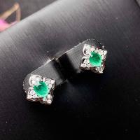 New Style Women Earring Charming Green Emerald Earrings Women Jewelry Natural Gem Stud Earring Real 925 Silver Gift Birthstone