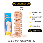 Bộ đồ chơi rút gỗ 54 miếng và 4 xúc xắc giá rẻ, làm từ gỗ tự nhiên