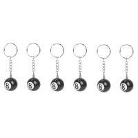 6X Billiard Ball Key Chain Key Ring Happy No. 8