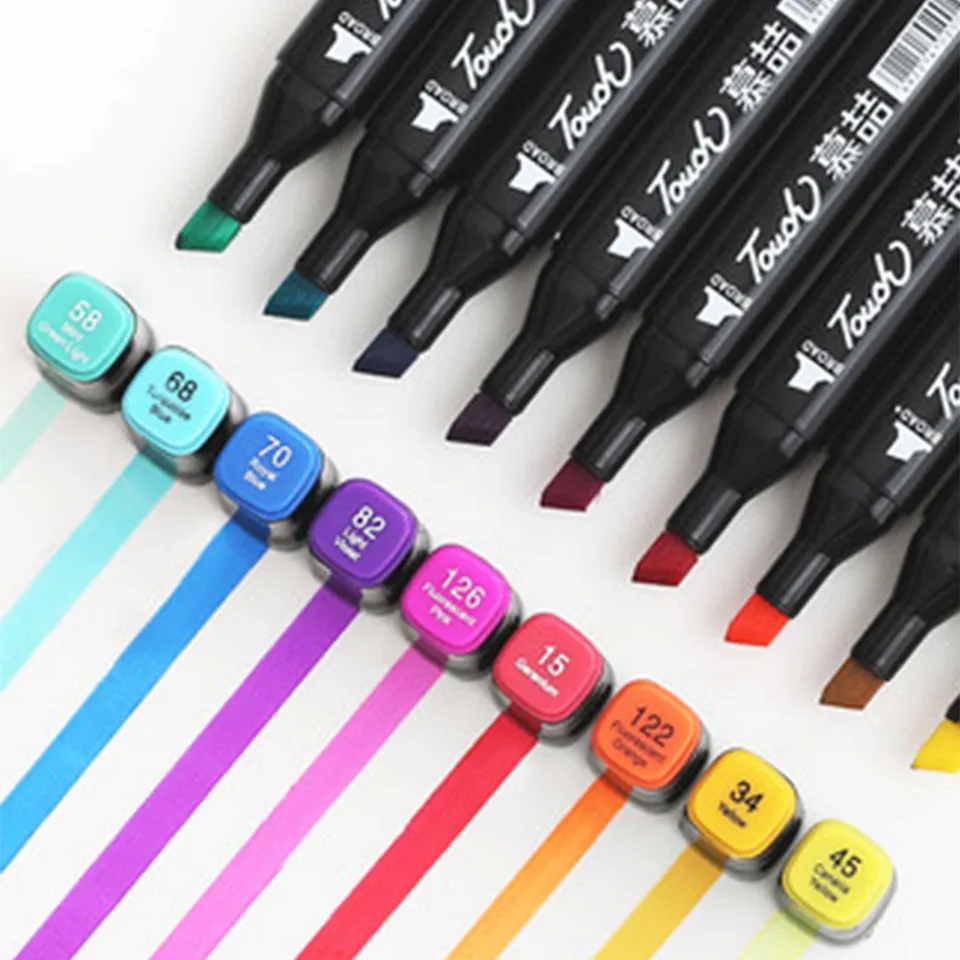 Touch Cool Twin Head Dual Tip Alcohol Based Art Markers Pen for Manga