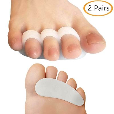 ▧ↂ☍ 1/2Pairs Hammer Toe Cushion Pad Separator Corrector Straightener Splint Pain Relief Tools White