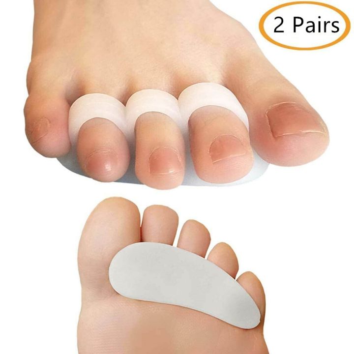 1-2pairs-hammer-toe-cushion-pad-separator-corrector-straightener-splint-pain-relief-tools-white