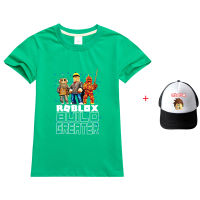 Ro Blox เสื้อผ้าแขนสั้นการ์ตูนเด็กเสื้อยืดฤดูร้อนสาวเสื้อแขนยาวเด็กการ์ตูนผ้าฝ้าย