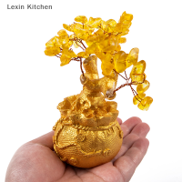 Lexin Kitchen คริสตัลธรรมชาติบอนไซเงินต้นไม้โชคดีฮวงจุ้ยเงินต้นไม้ตกแต่งบ้าน