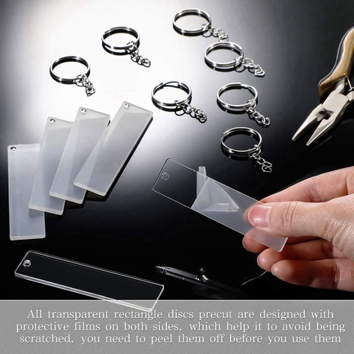 120-pieces-rectangle-acrylic-key-chain-blank-transparent-acrylic-keychain-blank