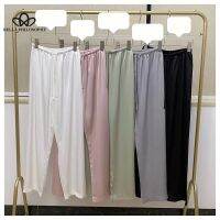 Bella 2021 New Acetate Chiffon Slide Pants Womens Summer Air Feeling Drop Feeling Drawstring Casual Pants Thin Pants Bottoms