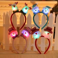 Christmas Headbands LED Lights Hair Bands / Xmas Santa Snowmen Hair Hoop Twinkling Headwear /Christmas Santa Snowman Bear Antlers Headband