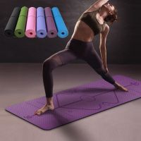 เสื่อโยคะ TPE แผ่นรองโยคะ หนา 6มิล ขนาด Yoga Mat 183x61 cm เบาะเล่นโยคะ อุปกรณ์ออกกำลังกายกีฬา