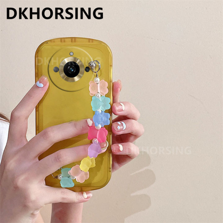 dkhorsing-เคสโทรศัพท์ใหม่สำหรับ-oppo-realme-11-11-pro-11-pro-ป้องกันเลนส์โปร่งใสแฟชั่น-realme11ปลอกอ่อนกันกระแทก11pro-realme-พร้อมสายรัดข้อมือหมีน่ารัก