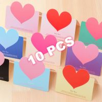 【10 PCS】Mini Birthday Cards Gift Greeting Cards Love Heart Shape Note Message Card 8 Colors