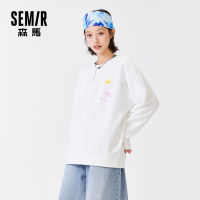 SEMIR เสื้อสเวตเตอร์มีฮู้ดพิมพ์ลายสร้างสรรค์,เสื้อลำลองคอกลมคู่รักหล่อใหม่ฤดูใบไม้ร่วงปี2021