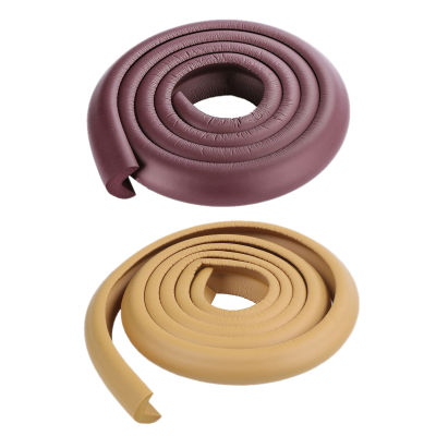 2 PCS 2M Children Protection Table Guard Strip Baby Safety Products Glass Edge Furniture Horror Crash Bar Corner Foam Bumper Collision (Wood Color/Brown)