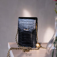 ?????????? Jezz phone pouch with adjustable chain strap (Black) กระเป๋าใส่โทรศัพท์พร้อมสายโซ่ร้อยหนัง