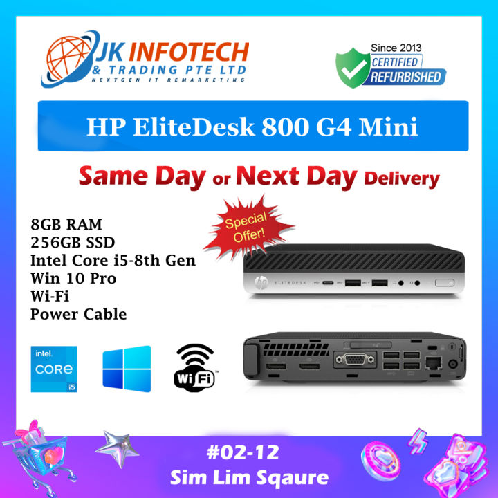HP EliteDesk 800 G4 Mini Desktop Intel i5-8500T 16/32GB DDR4 256