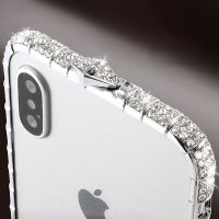 For iPhone 14 13 11 Pro Max Case Rhinestone Bling Diamond Snake Bumper For iPhone 12 7 Plus XS XR Case Glitter Inlay Metal Frame