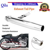 Motorcycle Exhaust Muffler Tailpipe Tail Pipe Tip Universal for Harley Davidson GY6 Silver