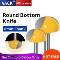 VACK 6mm Shank Round Ball Nose Wood Cuter Cove Milling End Mill Radius Core Box Solid Carbide Router Bit CNC เครื่องมือ 3.175mm 25mm