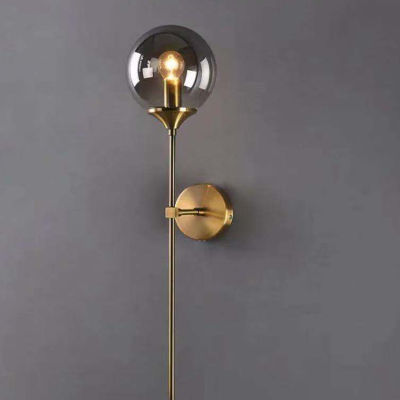 Modern Glass Wall Lamp Creative Golden Sconces Round Nordic Lighting Fixture Home Bedside Living Room Kitchen Decoration Lights