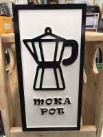 ป้ายร้านกาแฟ(กว้าง15สูง30เซนติเมตร)mokapot