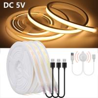 USB COB LED Strip 5V Waterproof IP67 Neon Lights with PIR Sensor Switch 320LEDs/m Silicone Tube Neon Flexible Tape Night Lamp