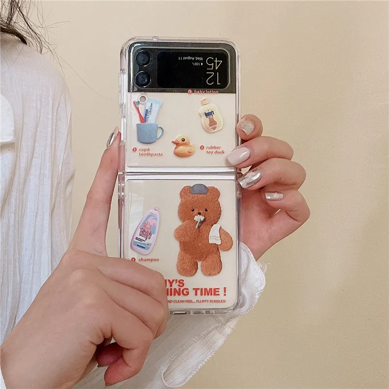 Cute Bear Samsung Phone Case for Samsung Galaxy Z Flip 3 (5G