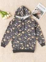 LILAJO Plus Size Women for Sweatshirt - Plus Galaxy and Astronaut Print Drawstring Hoodie (Color : Multicolor, Size : 3X-Large)