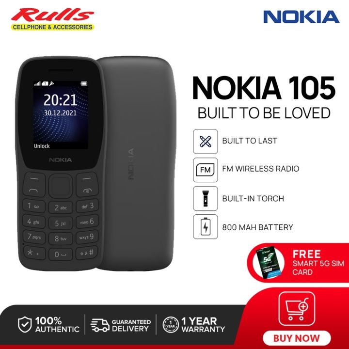 Nokia 105 Basic Mobile Phone 1.77” QQVGA 4MB RAM 800 mAh Removable ...