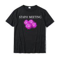 Funny Microbiologist - Staph Meeting T-Shirt Funky Mens Top T-Shirts Printed Tops Shirts Cotton Europe