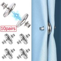 10Pairs Curtain Magnetic Button Nail Free Detachable Window Curtain Close Magnet Buckle Adjustment Curtain Clip Room Accessories