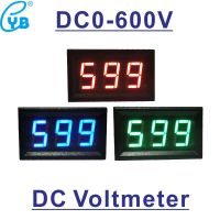 DC 0-600V ไฟแสดงสถานะแรงดันไฟฟ้า 0-500V LED เครื่องวัดแรงดันไฟฟ้าแบบดิจิตอลโวลต์มิเตอร์แผงมิเตอร์ Voltmetro สีดำสีขาวเครื่องทดสอบแรงดันไฟฟ้า