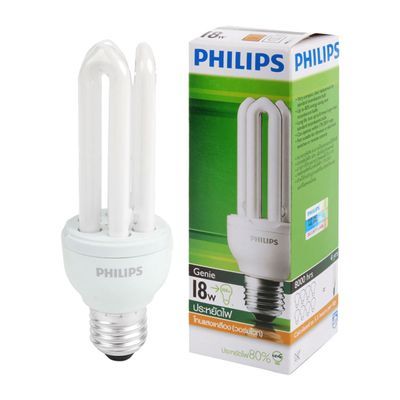 "โปรโมชั่น"หลอดประหยัดไฟ กำลัง 18 วัตต์ Warm White PHILIPS รุ่น Genie"ส่งด่วนทุกวัน"