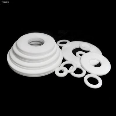 ◕ 10pcs White PTFE Flat Washer Gasket Spacer Sealing O Ring For Pressure Gage 2mm Thick ID 6 8 10 11 12 14 15 16 18 19 20 22-100mm