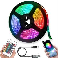 LED Strip Light RGB 2835 5050 String Lamp Tape DC 5V Bluetooth Infrared Control Backlight Home Party Decoration Festival 2022