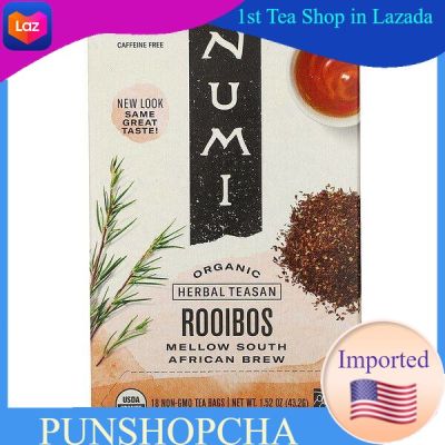 Numi Tea, Organic Herbal Teasan, Rooibos, Caffeine Free, 18 Tea Bags