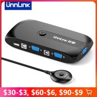 Unnlink 4X1 VGA KVM Switch 1080P Video Switcher 4 In 1 Out Computer Laptop Share Monitor Mouse Keyboard Printer Cables