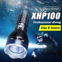 8000LM Professional Diving Flashlight XHP100 Underwater Lamp Powerful Scuba Diving Torch Light High Power LED Flashlight Lantern Rechargeable  Flashli