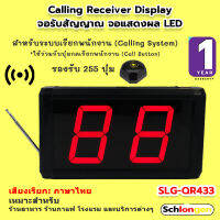 SCHLONGEN Receiver Display จอรับสัญญาณ จอแสดงผล สำหรับระบบเรียกพนักงาน Calling System #SLG-QR433, #SLG-QR433Plus