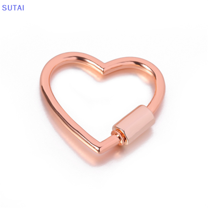 lowest-price-sutai-ห่วงเปิดสปริงรูปหัวใจสำหรับประตูคลิปหนีบพวงกุญแจอุปกรณ์เสริมแบบทำมือ