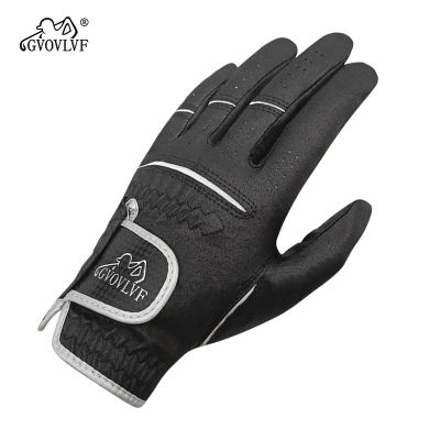 1pc GVOVLVF New Black Golf Glove Nanometre Microfiber Cloth Golf Glove Ultra-Soft Long Lasting Lightweight Cool And Breathable