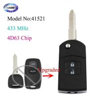 Upgraded Replacement Flip Remote Car Key Fob 2 Button 433MHz 4D63 80bits Chip for Mazda 2 3 6 CX7 CX9 RX8 Model No.41521