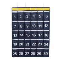 【YF】 30 Pockets Classroom Pocket Chart for Storage Cell Phones with 4 Hooks Used In Class exams Hanging Bags