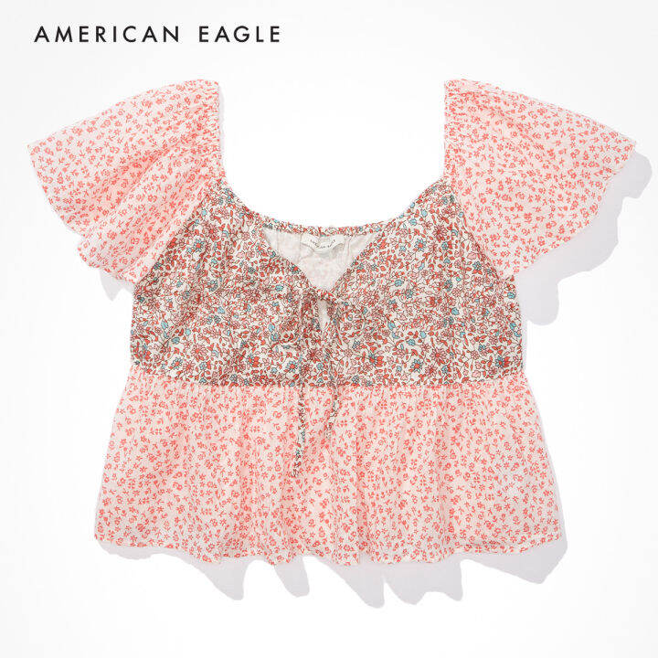american-eagle-flutter-sleeve-babydoll-shirt-เสื้อเชิ้ต-ผู้หญิง-เบบี้ดอล-ewsb-035-4685-106