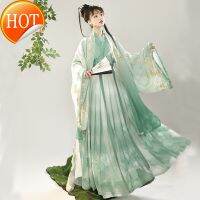 Hanfu โบราณฤดูใบไม้ผลิทิวทัศน์ระบบ Hanfu Wei ไปยัง Ha ผู้หญิงจินทำจากสไตล์จีนกระโปรงยาวถึงเอวคอปกชุดนักเรียนทุกวัน Hnvbq93.my 9.16