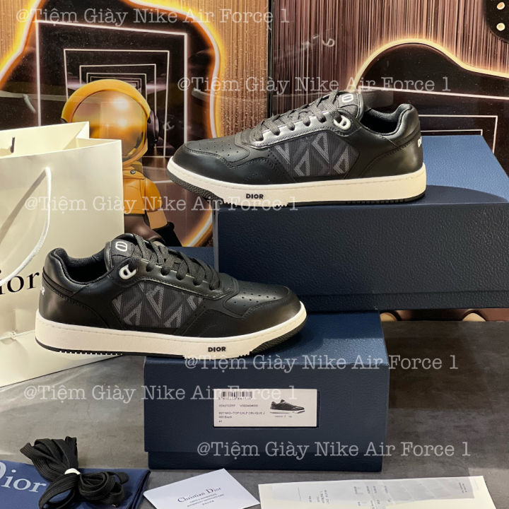 Leather Dior B27 LOWTOP Black Smooth With Beige snekers