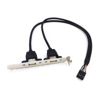 ✗✚ 2 Port USB 2.0 Motherboard Rear Panel Expansion Bracket to IDC 9 Pin Motherboard USB Cable Host Adapter Y98A