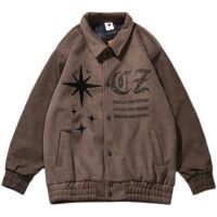 New trend single-breasted casual jacket womenall-match ins loose casual lapel autumn and winter thickened men and women jackets