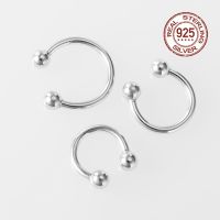 925 Sterling Silver Nose Septum Rings Horseshoe Piercing Jewelry 16G Cartilage Helix Tragus Earring Lip Piercing 6mm 8mm 10mm Body jewellery